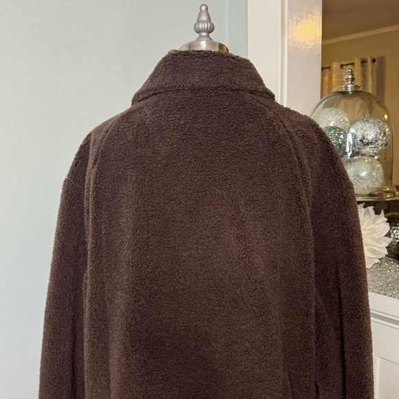 Lululemon Textured Fleece Collared Jacket Winter Teddy Coat Espresso Brown NWT - Picture 11 of 12